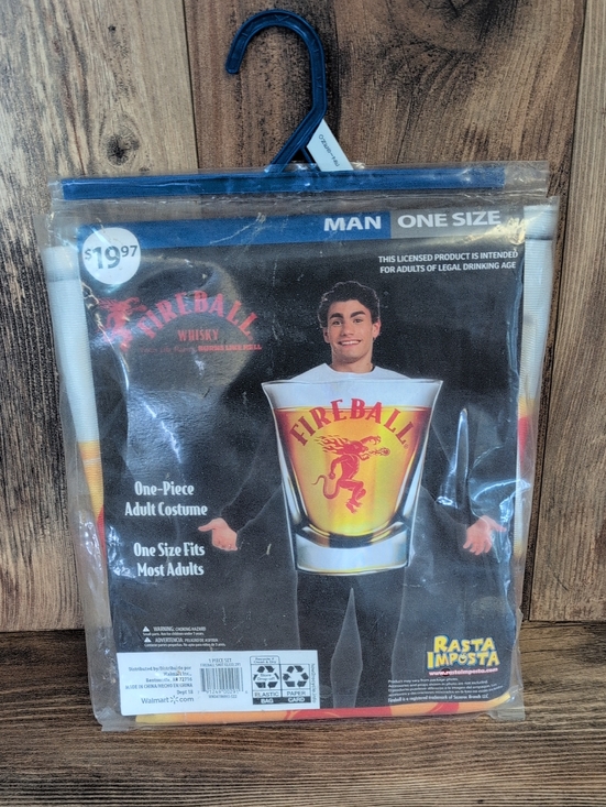 Other - Fireball Shot Glass One-Piece Adult Costume One Size Fits Most NWT
